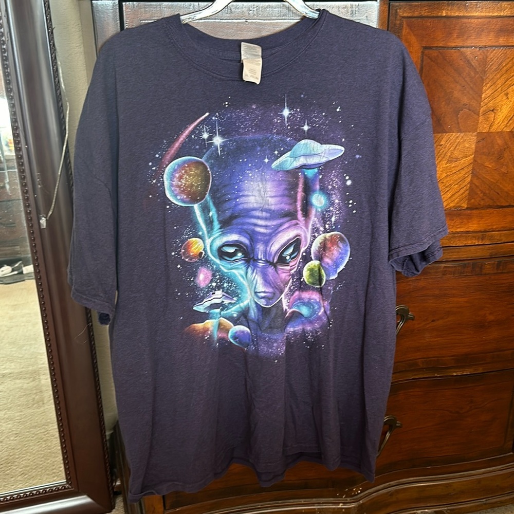 Vintage alien galaxy unisex tee shirt